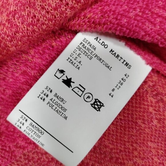 Felgar Barcelona and Aldo Martins Pink Boxy Plaid Knit Sweater Women's Size 8 - Picture 10 of 14